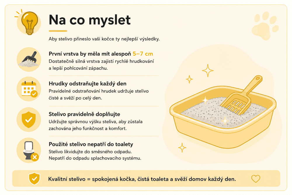 Tipy pro ideální péči o stelivo